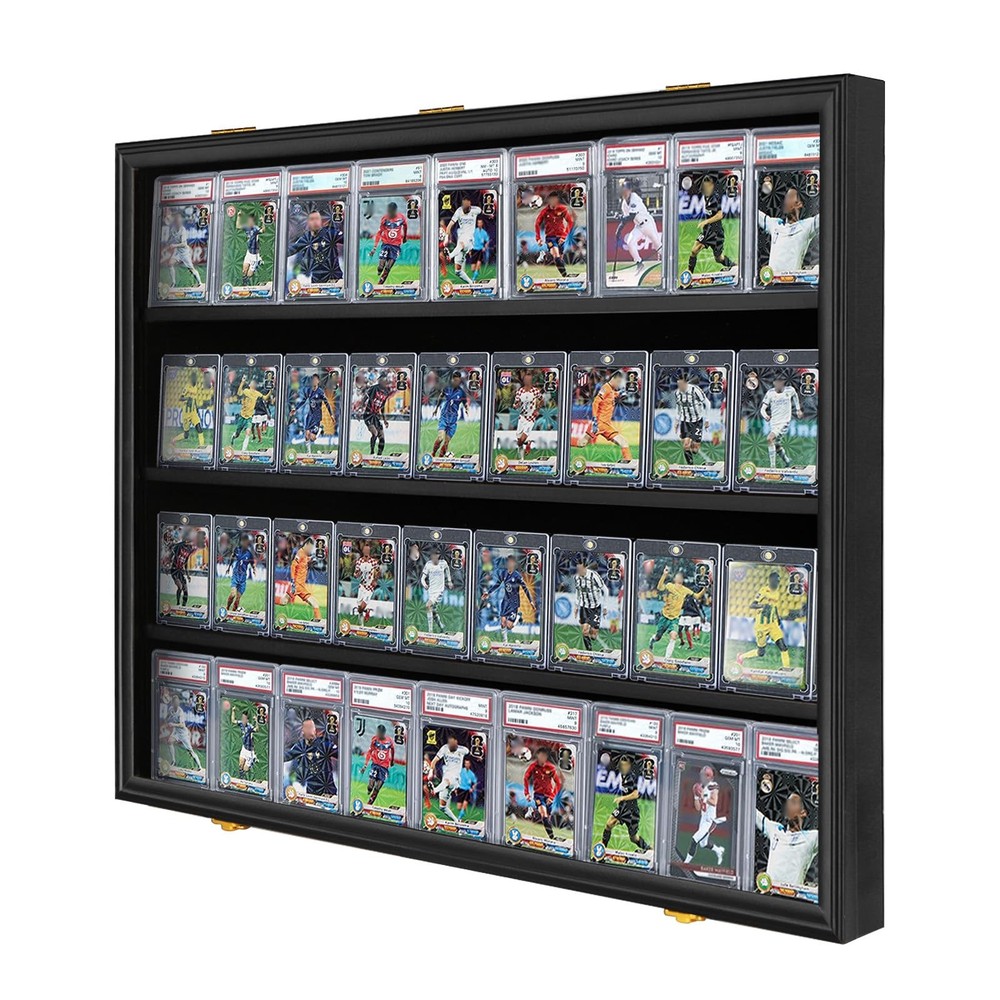 Graded Sports Card Display Case 36 - Black - Horizontal,