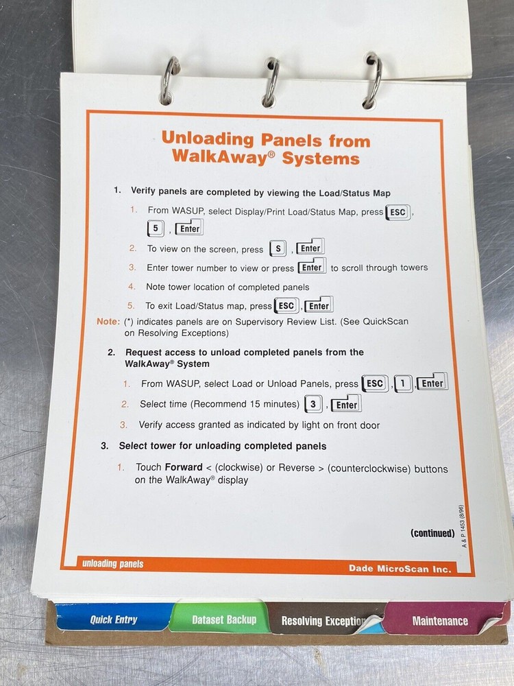 Dade Behring Baxter Quickscans Walkaway System - Manual / Users Guide / Book