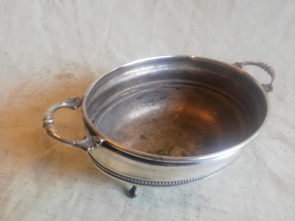 FINE TWO HANDLED OVAL TABLE CENTER BY BURTON & WATERS, BIRMINGHAM c1920