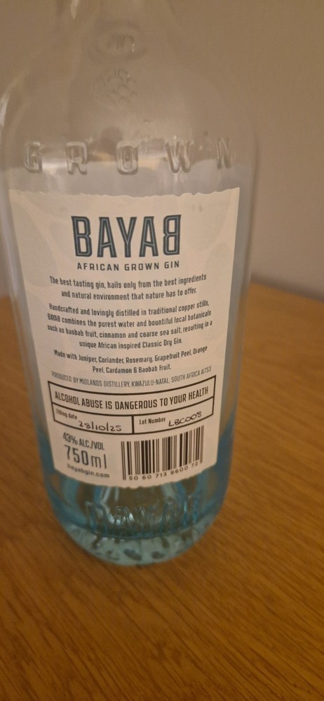 Empty Bayab Gin Bottle