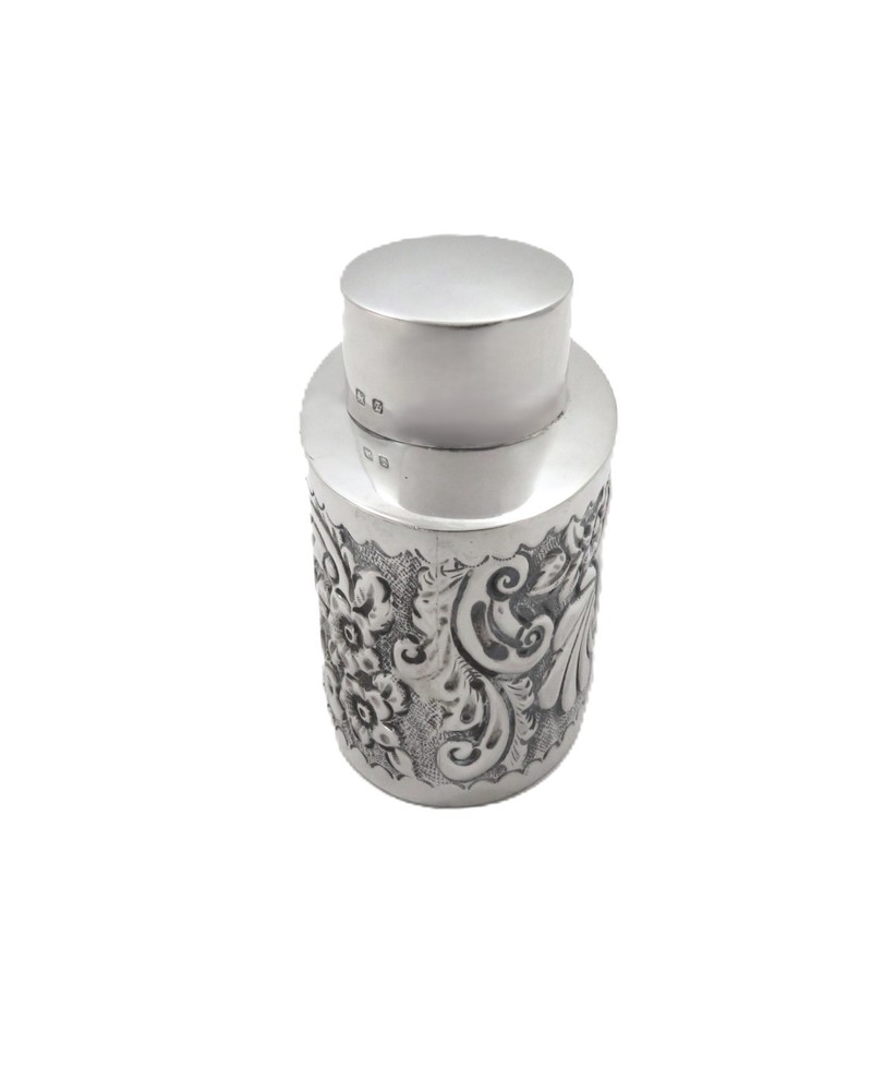 ANTIQUE VICTORIAN STERLING SILVER CADDY 1899