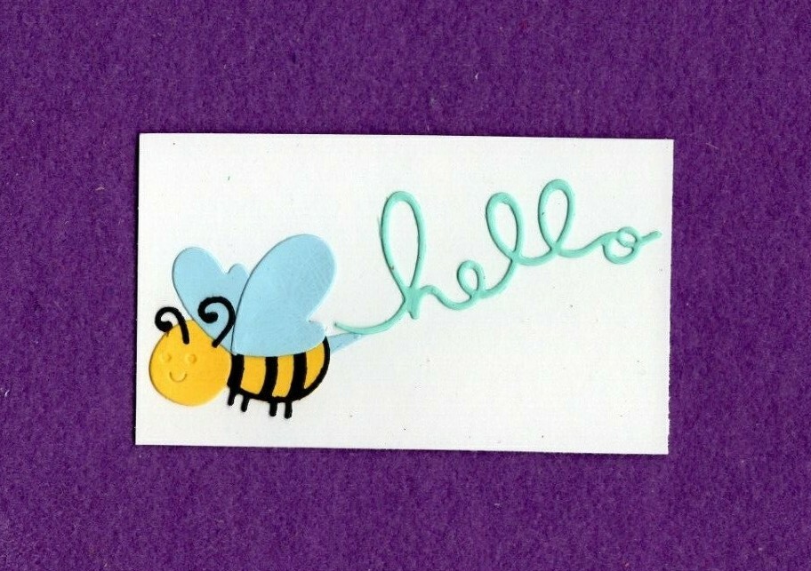 HELLO BEE die cuts scrapbook cards