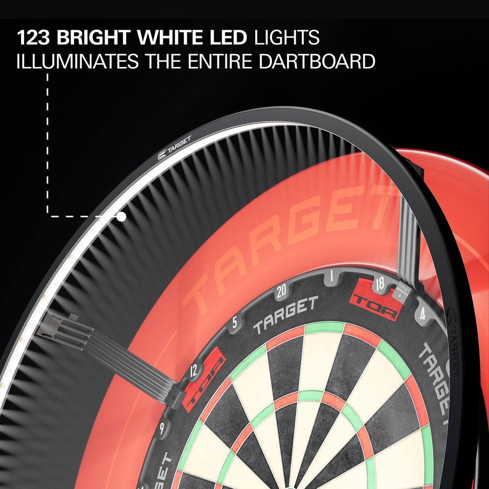 Corona Vision Dartboard Lighting System, Black Frame | White LED Dart Board S...