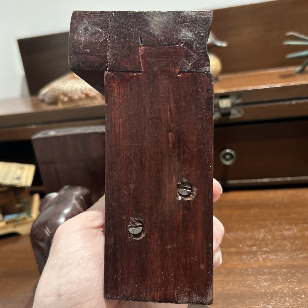 Pair Of Vintage Solid Wood Elephant Bookends