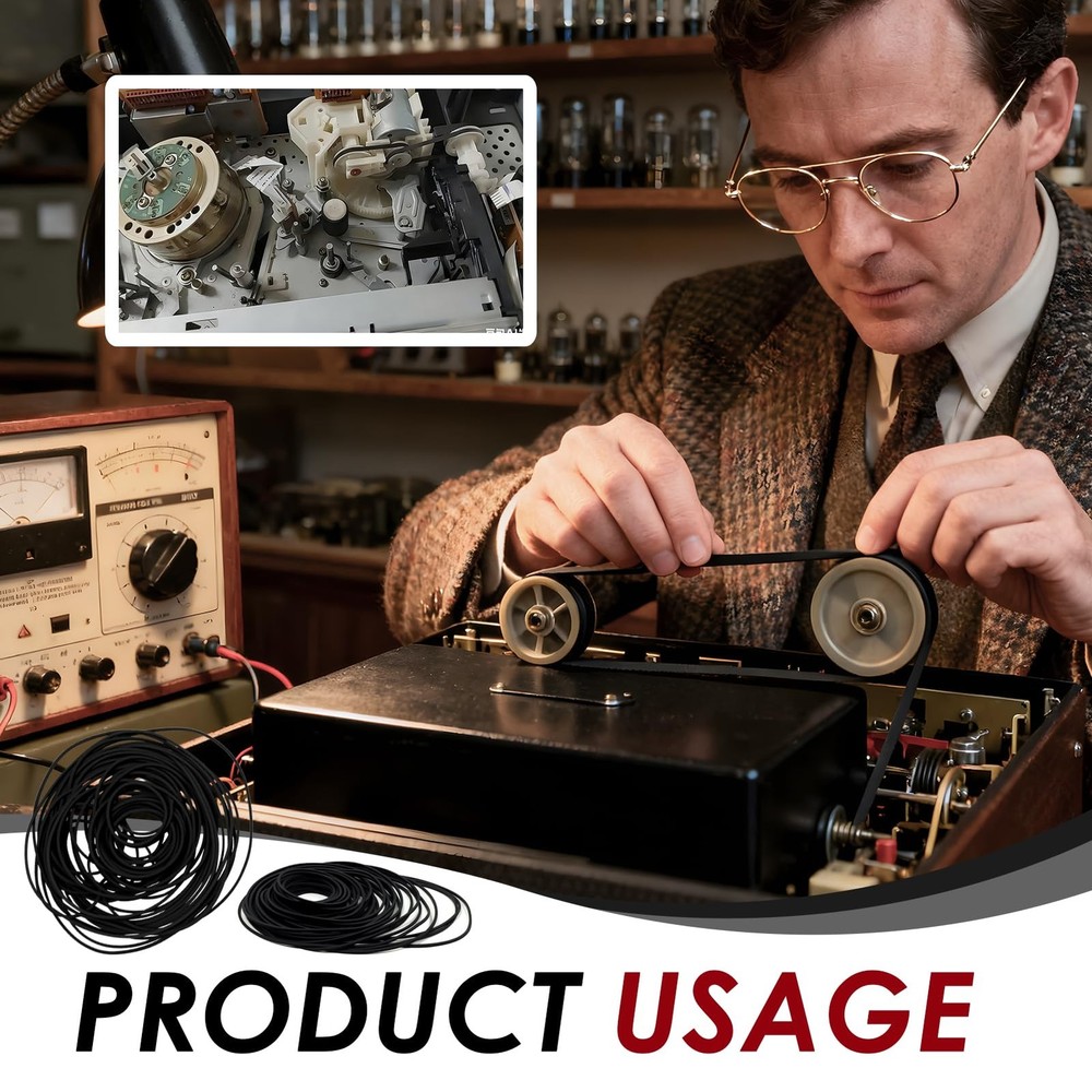 TNJPSEK 80 Pcs Cassette Player Belts Replacement Kit, Mixed Flat Rubber Belts...