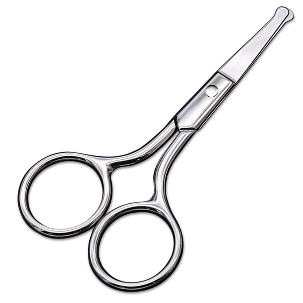 AsonTao Small Scissors With Round Tip Design - 3.75 inches, Silver