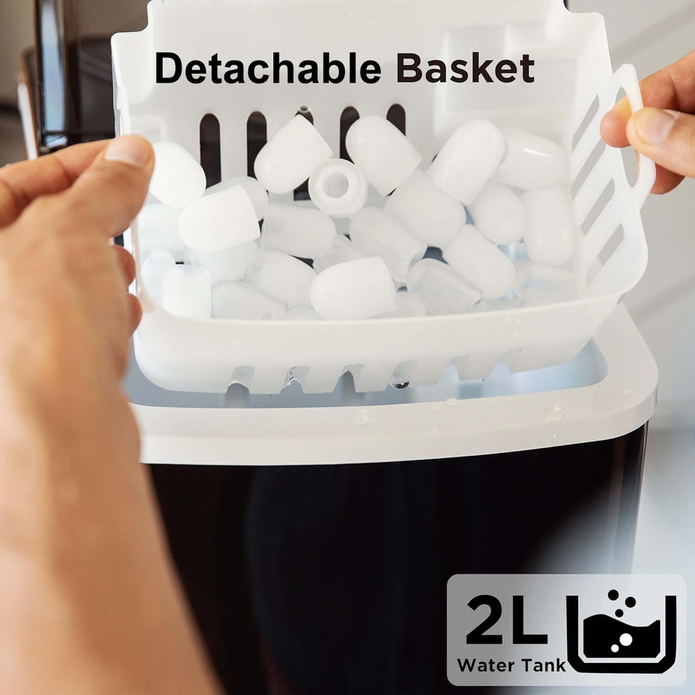 Countertop Ice Maker - Efficient Self-Cleaning Ice Machine with 2L Capacity, 26L
