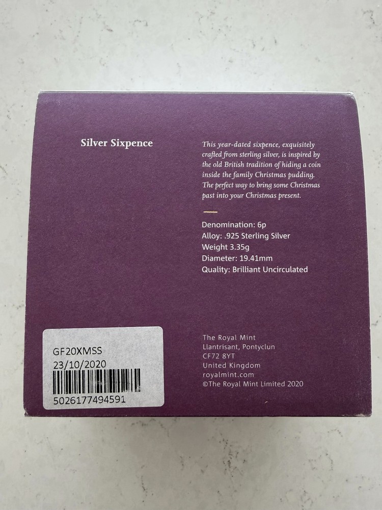 2020 Christmas Silver Sixpence---NEW IN BOX!!!