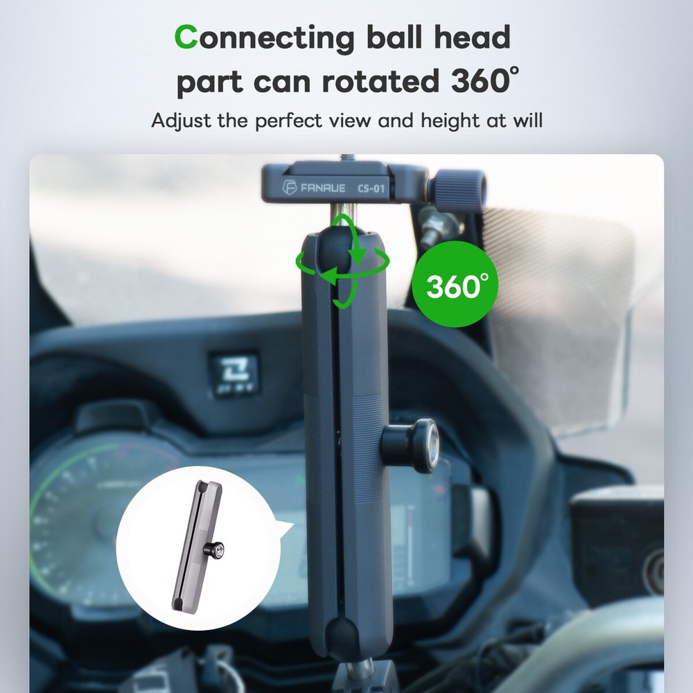 FANAUE Double Socket arm 1" Ball Assembly with Anti-Theft Function