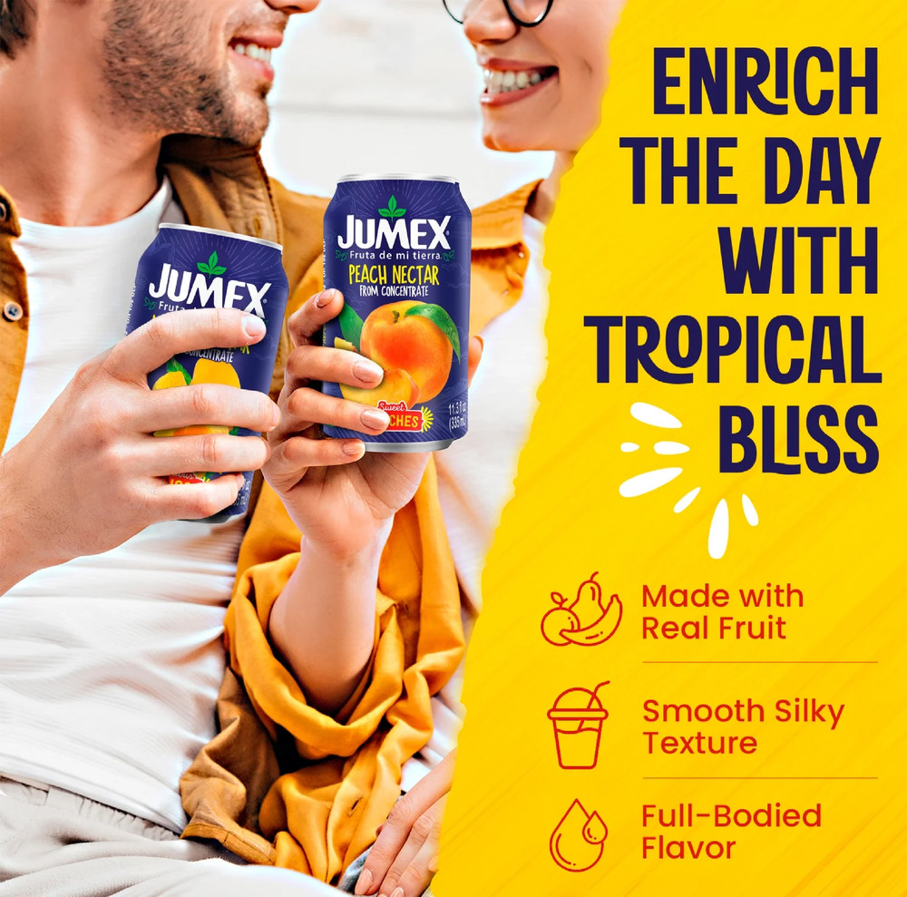 Jumex Mango and Peach Nectar from Concentrate, 11.3 Fl. Oz., 12 Count