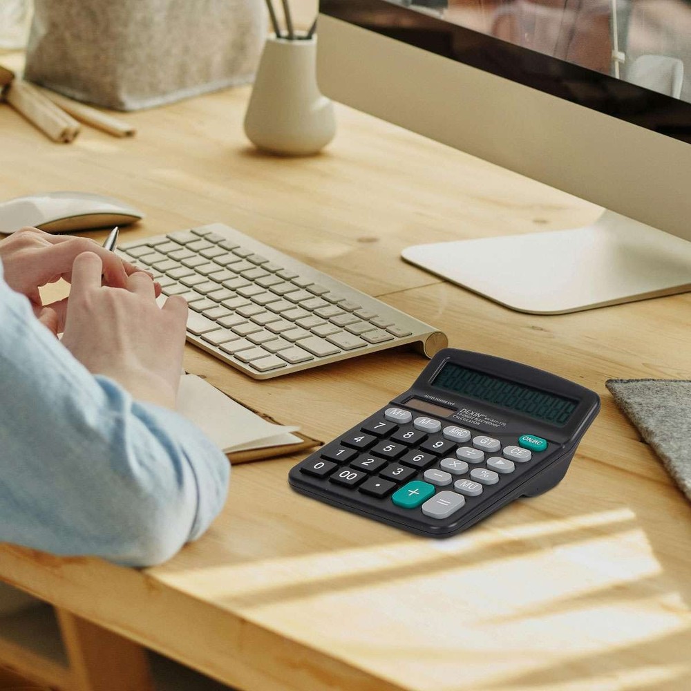 Desktop Calculator 12 Digit Display Battery Solar Basic Big Button Business Home