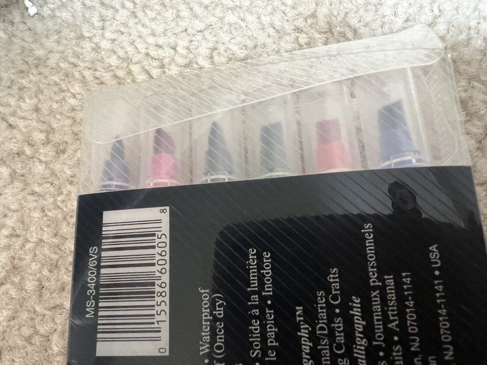 Zig Memory System Calligraphy Dual Tip Marker, (6 Pack) Tested Plus 7 Marvy Pens