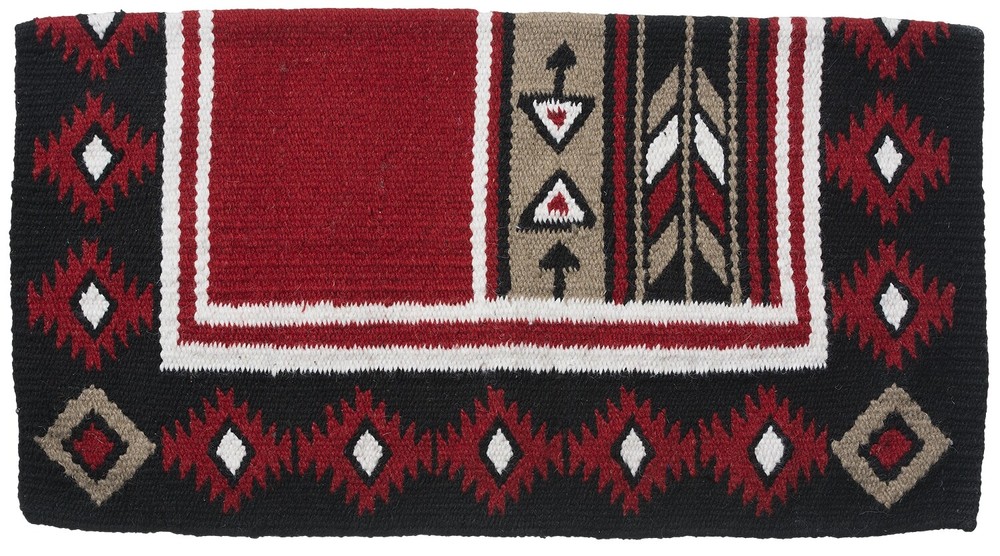 Western Saddle Blanket - Cherokee Wool Print - 7 Color Patterns - 34" x 36"