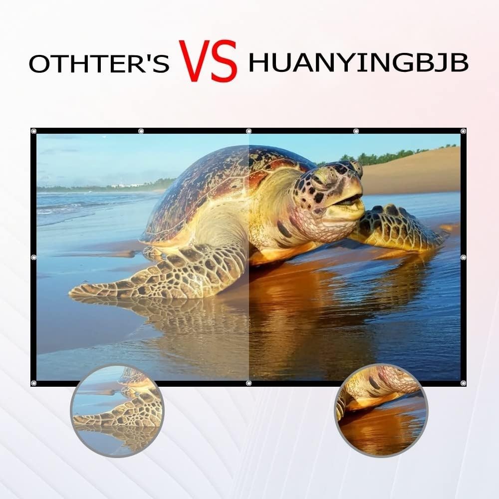 Durable Polyester 4K Projector Screen - Adjustable & Lightweight Design