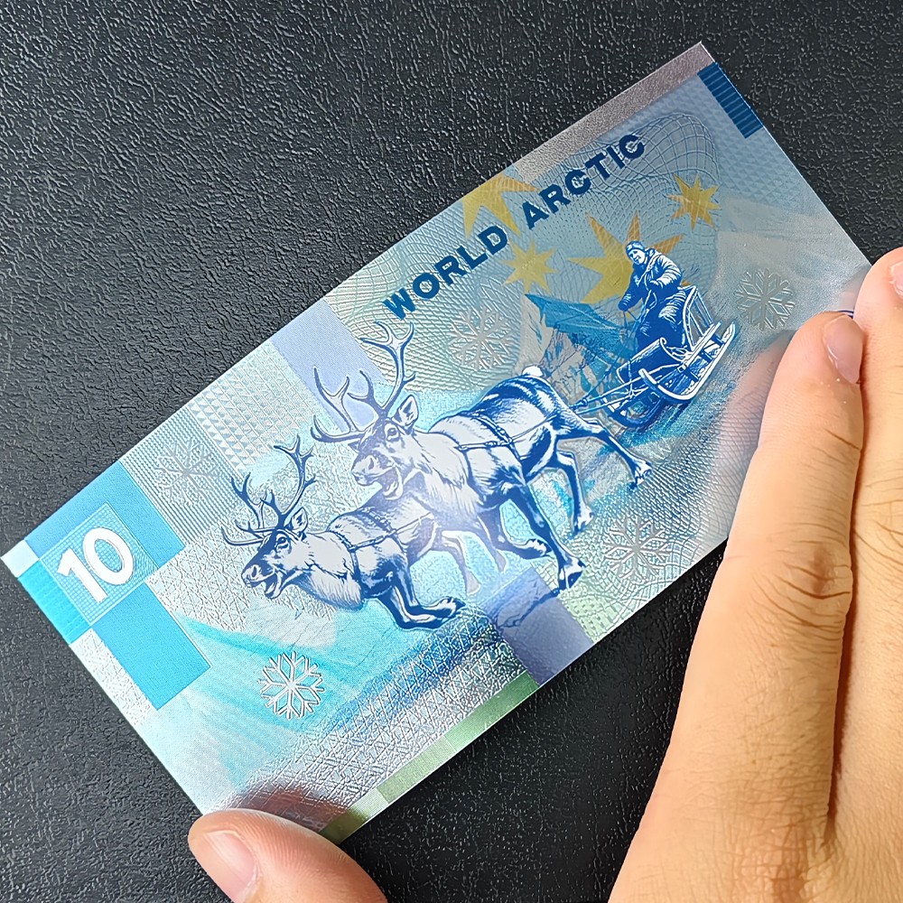 World Arctic Animals 10 Dollars Silver Plastic Banknotes 5pcs/set in Envelope