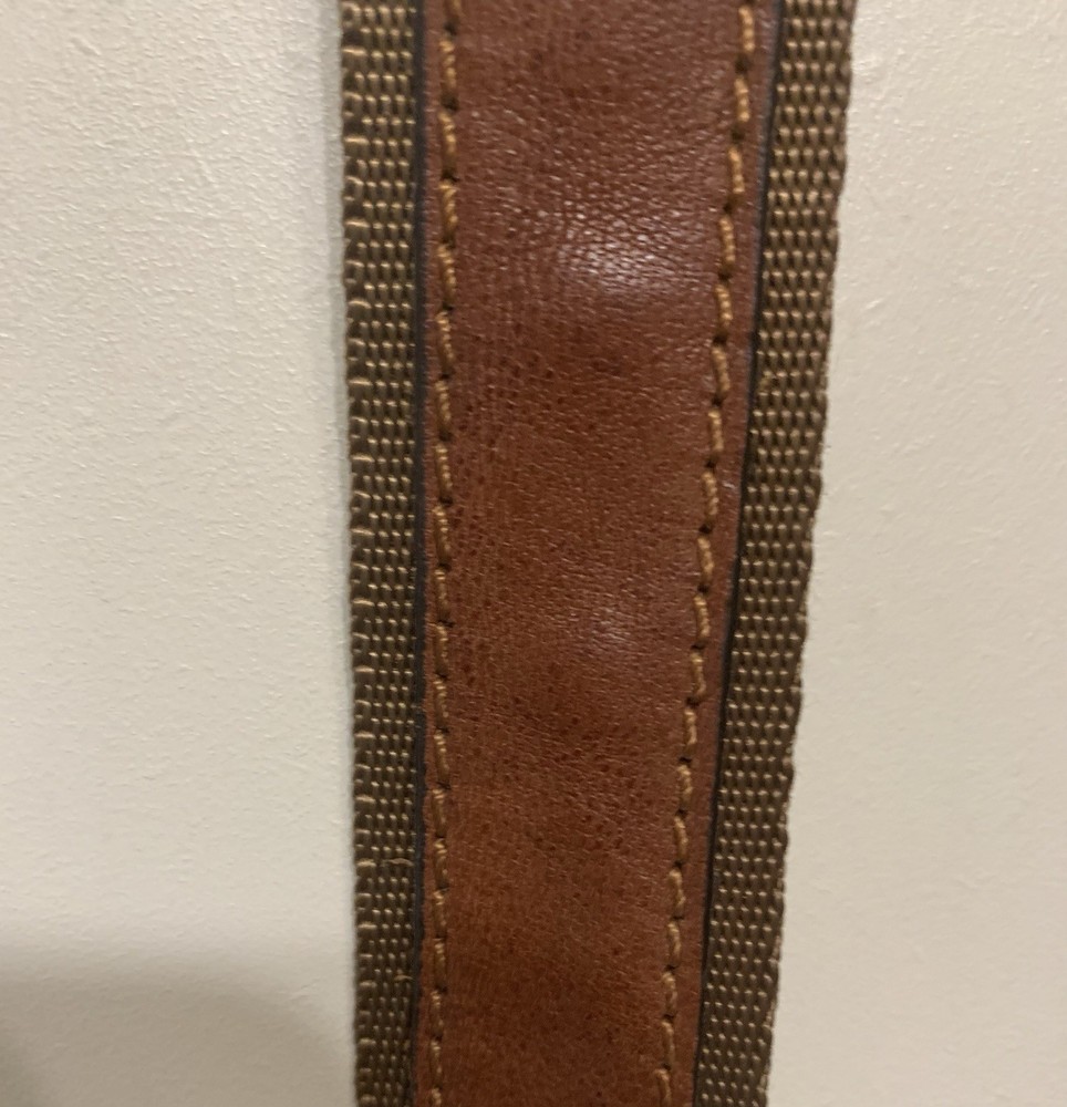 Replacement shoulder strap w/leather sturdy swivel hooks brass adjustable unisex