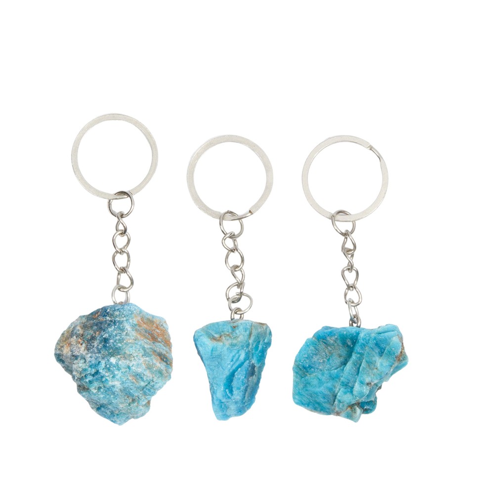 Raw Apatite Crystal Keychain by New Moon Beginnings