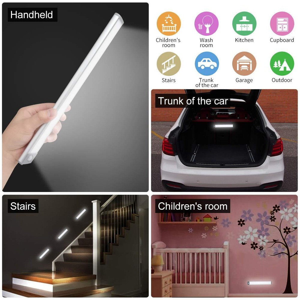 30led Motion Sensor Cabinet Lightunder Counter Closet Lighting Wireless Usb Rech