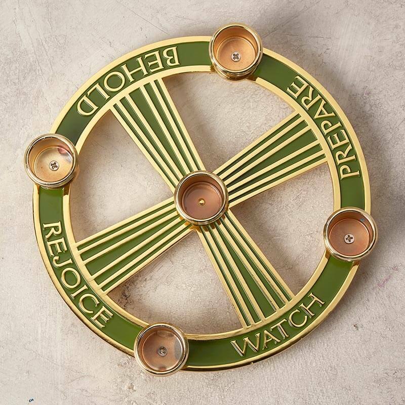 7 Inches Diameter Brass Behold Advent Wreath