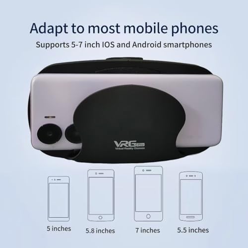 3D VR Headset Virtual Reality Glasses Headset with Controller with iPhone black