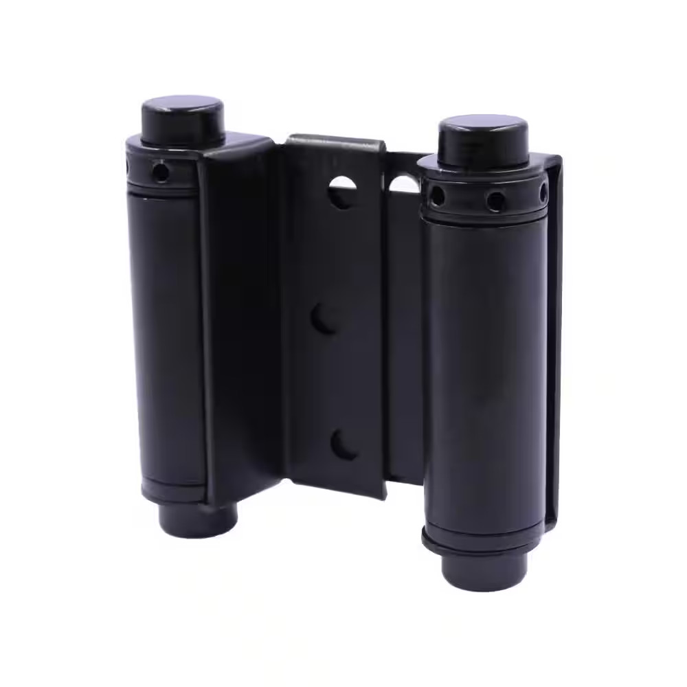 3 In. Square Radius Matte Black Double Action Hinge