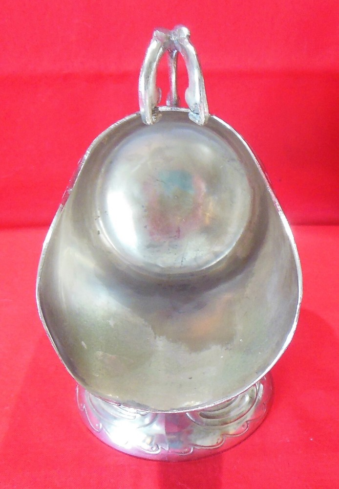 Footed Silverplate Sugar Scuttle Etched Floral NO SCOOP