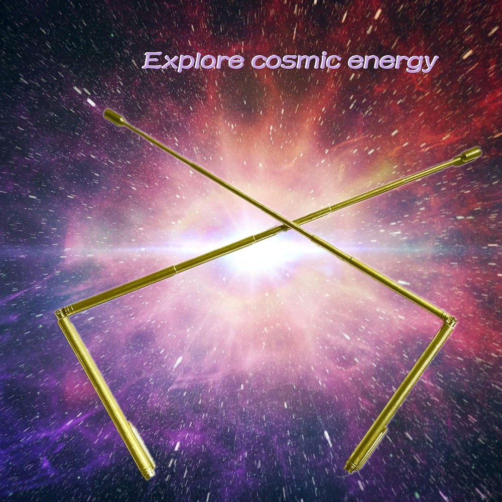 Mystic Energy Gift Box with Dowsing Brass Rod Set Include 2 Pcs Retractable Divi
