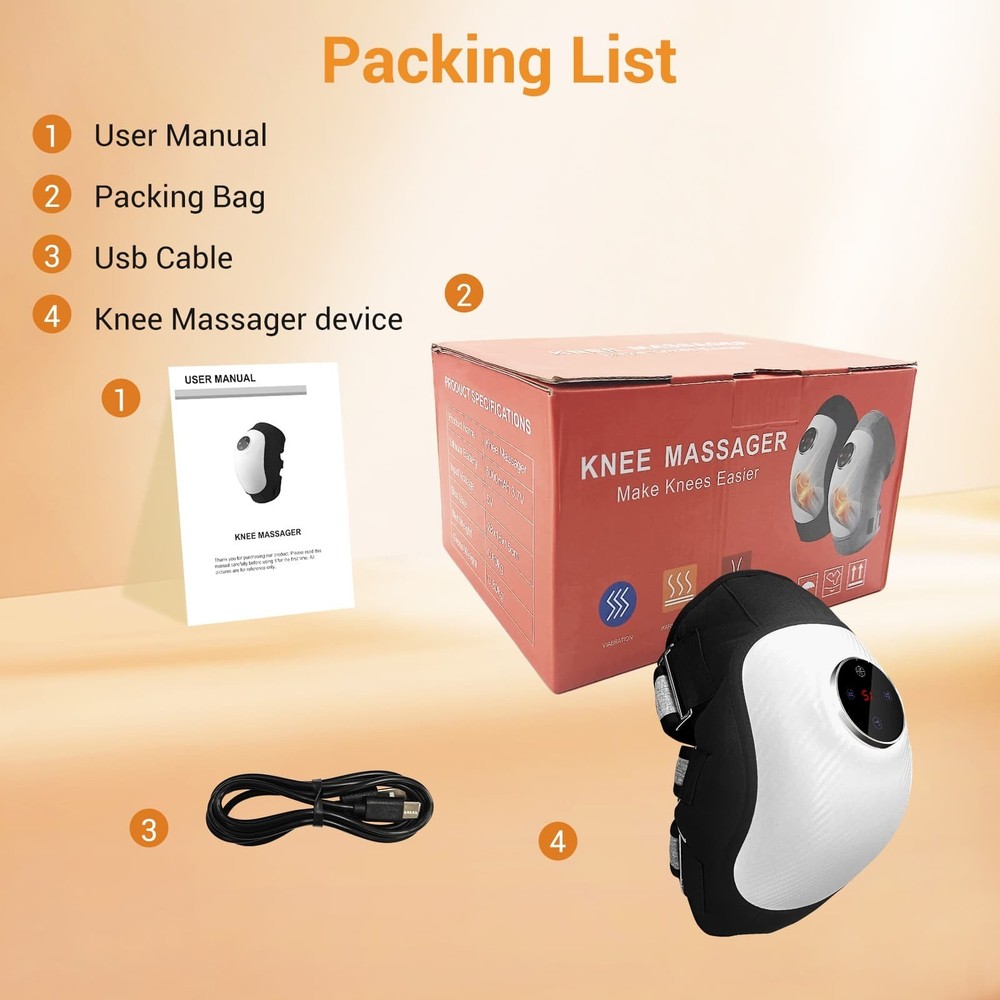 Knee Wrap Massager Air Compression Heating Pad for Circulation Therapy