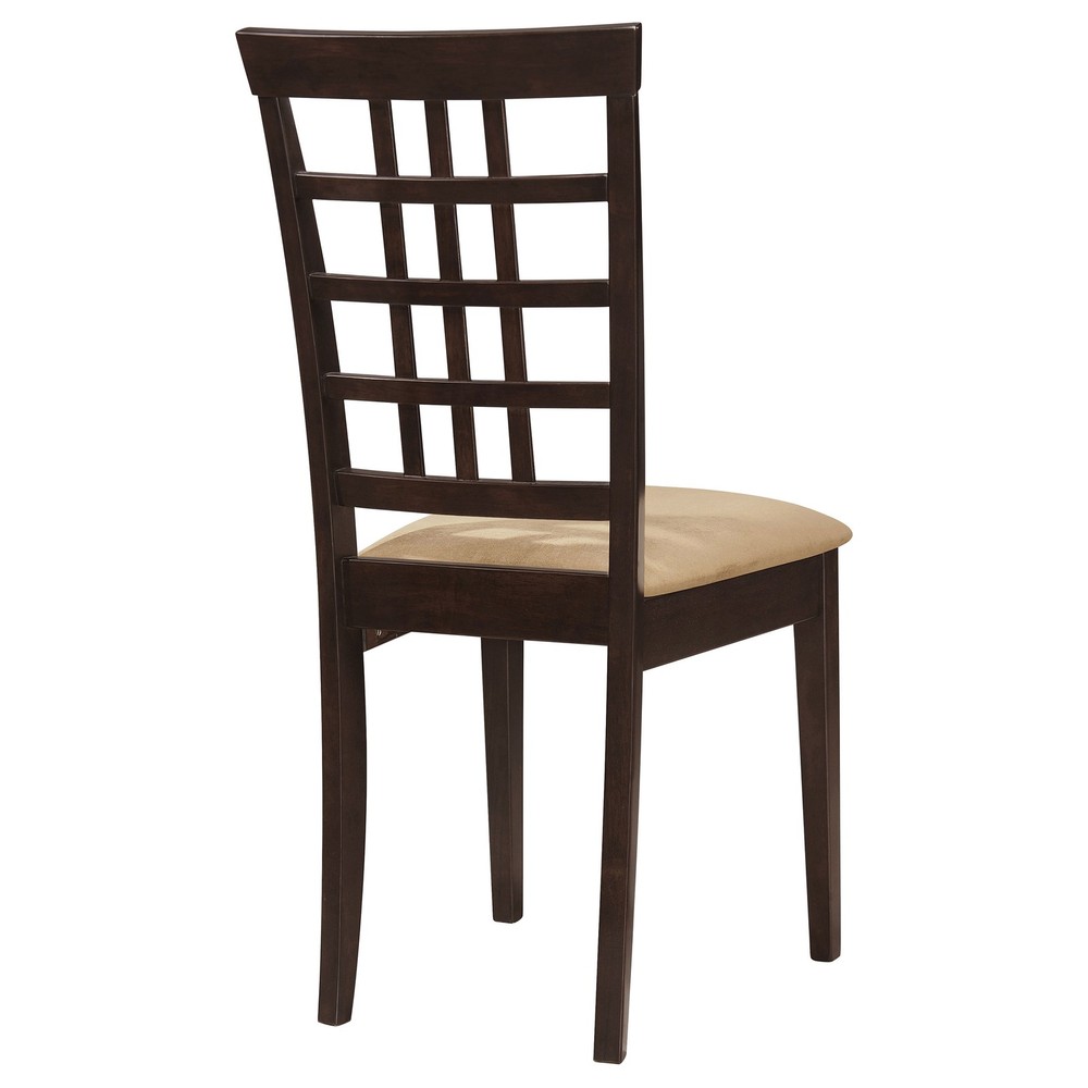 Cappuccino and Beige Lattice Back Side Chair