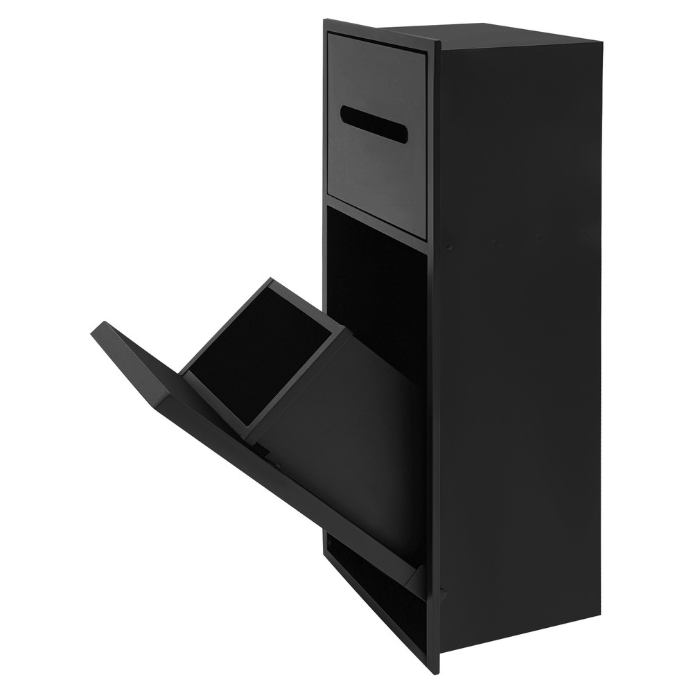 Rectangle Hidden Bathroom Trash Can Cabinet - Modern Space-Saving Design