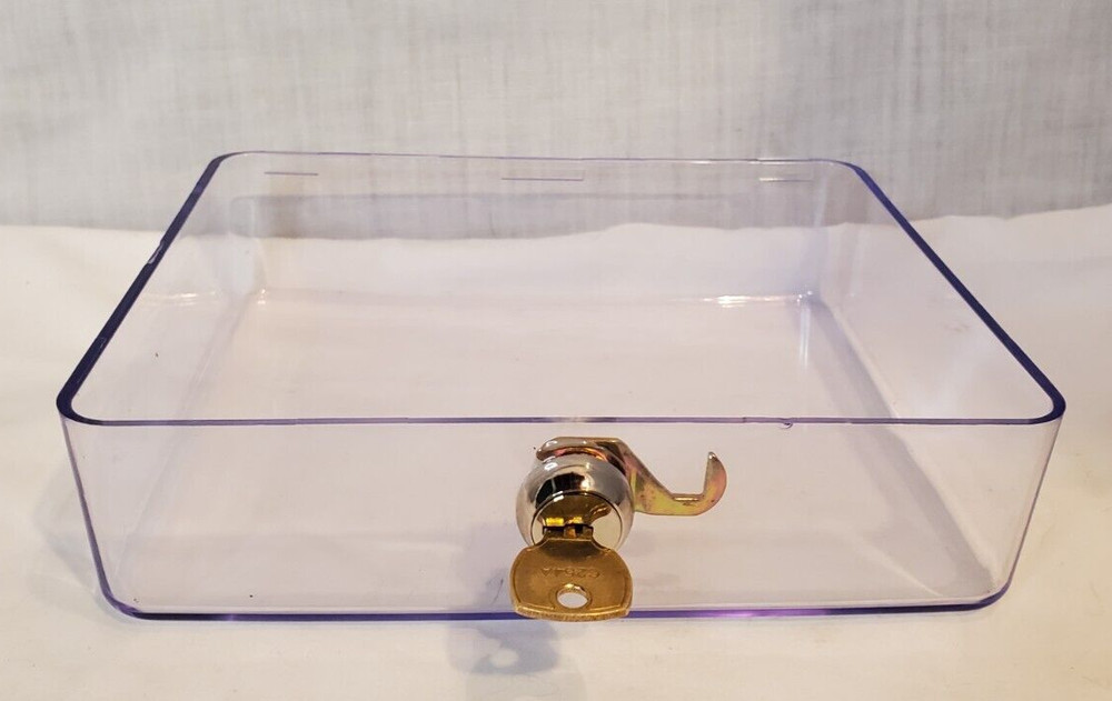 Clear Plastic Drawer Tray with Lock and Key