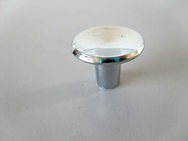 Vintage 1" Small Chrome Drawer Knobs Cabinet Door Pull Concave Face