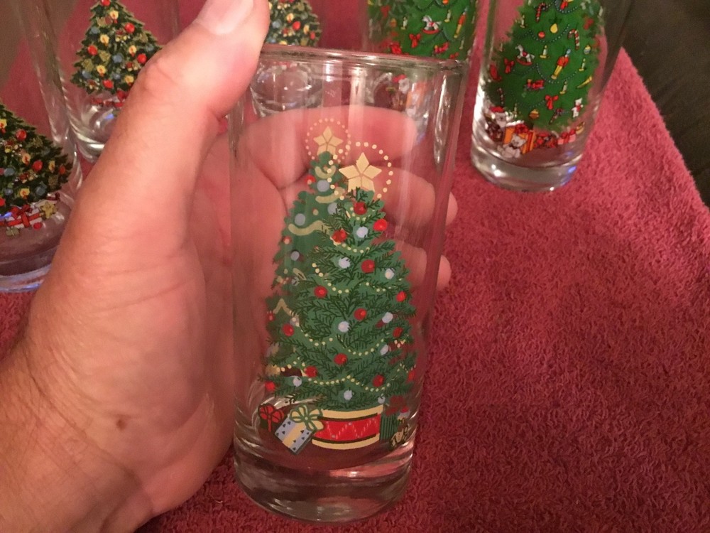 6 Assorted Christmas Drinking Glasses