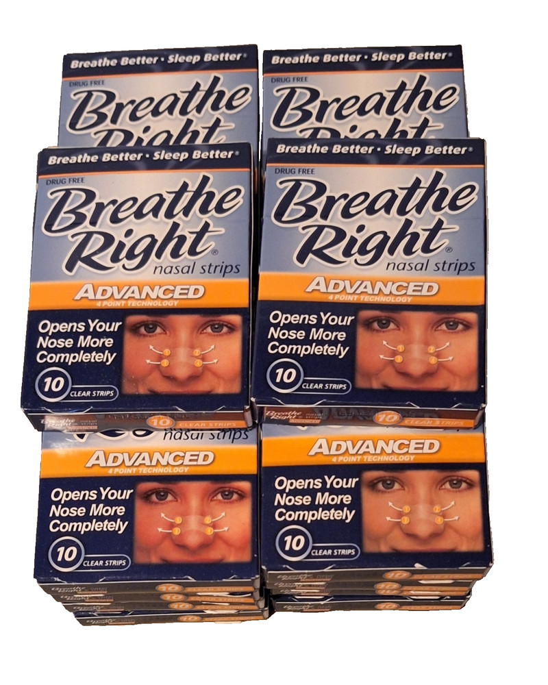 Breathe Right Nasal Strips Advanced - 10 Clear Strips/Box
