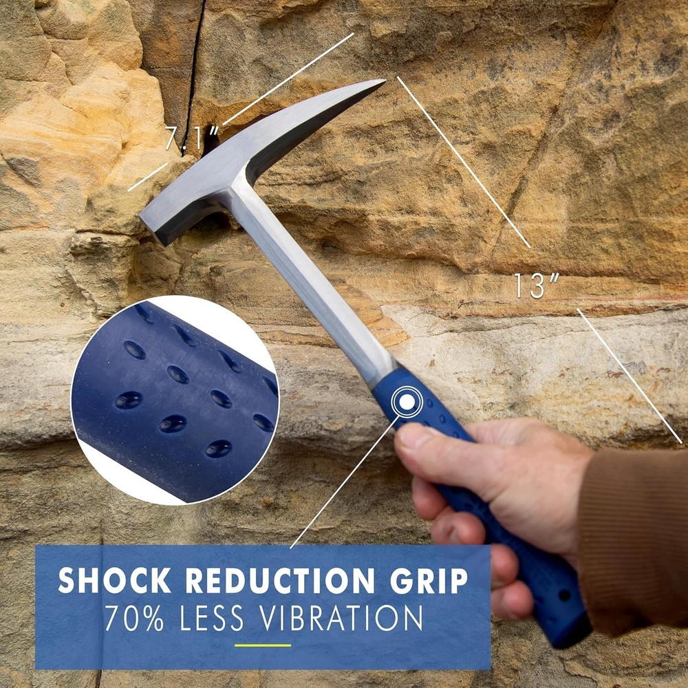 Quality Rock Hammer - Pointed Tip & Square Face