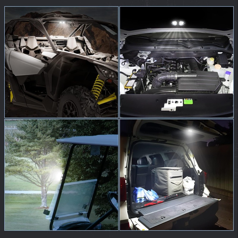 Universal 12V LED Dome Light for UTV Roll Bar, Interior & Map Lighting