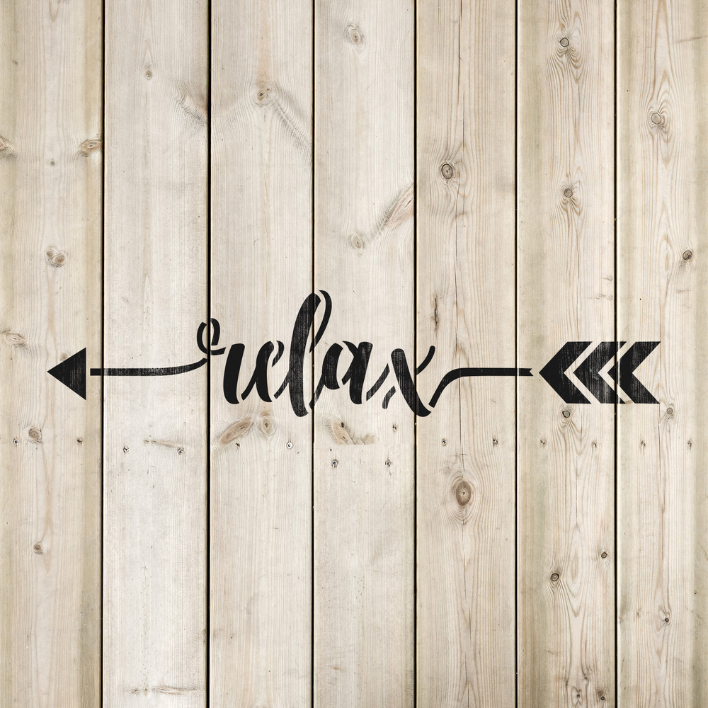 Relax Arrow Stencil - Durable & Reusable Mylar Stencils