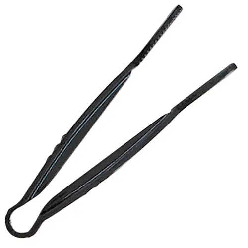 Thunder Group PLFTG009BK 9" Black Polycarbonate Flat Grip Serving Tong