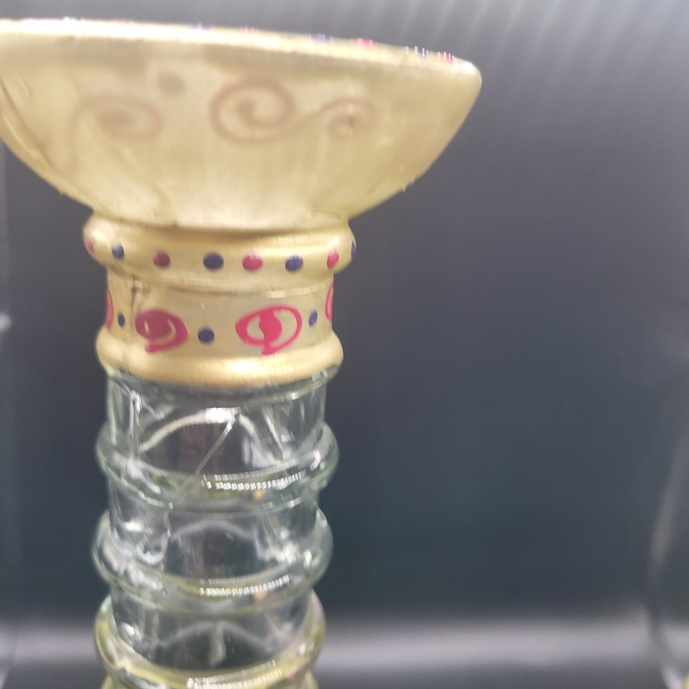 2 Funky Handpainted Vases Or Candle Holders
