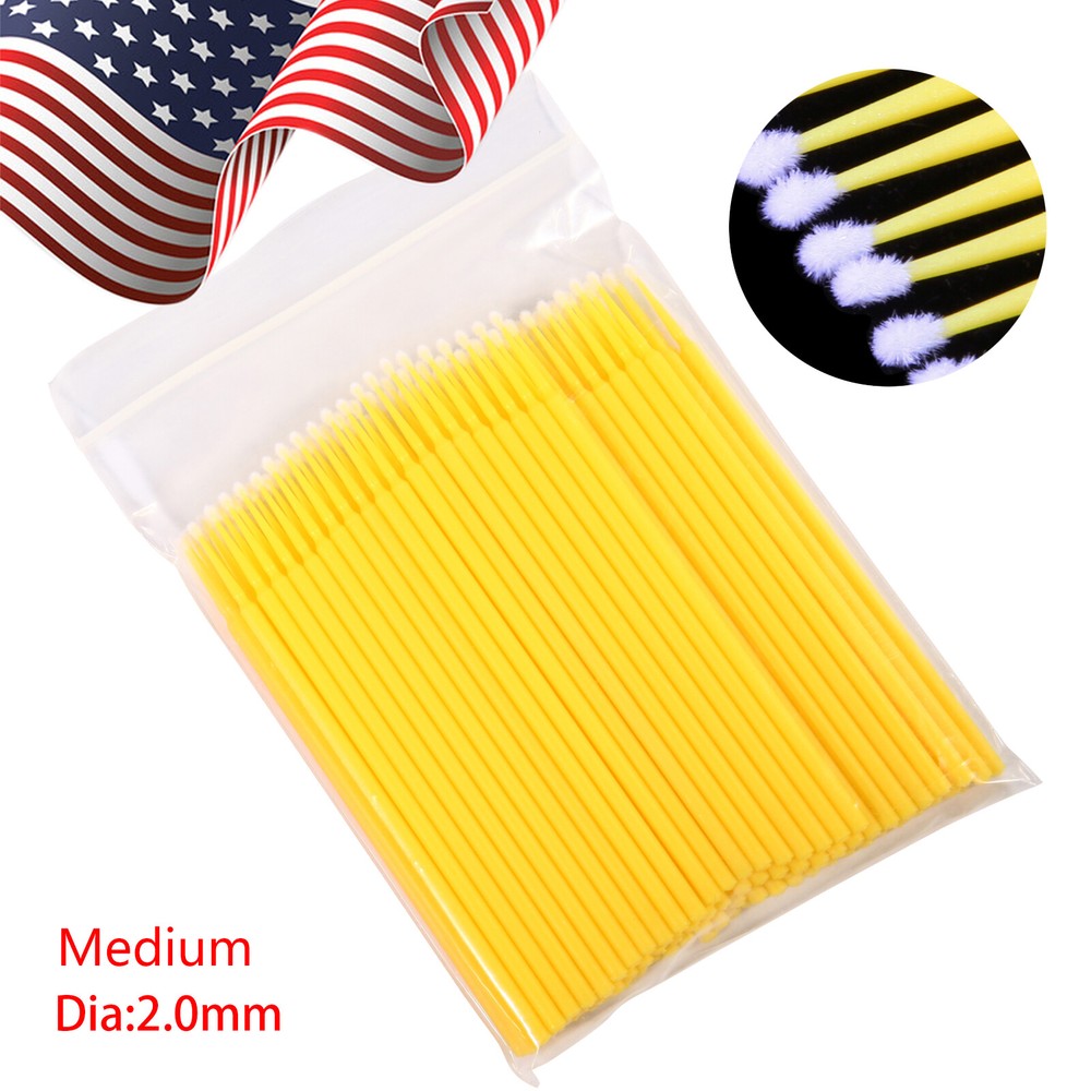 Yellow Microbrush Micro Brush Applicator Tips 2.0mm Dental