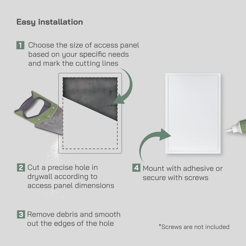 16 x 24 Inch White Metal Access Panel - Easy Access Doors - Access Panel for ...