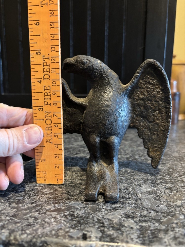 Antique Cast Iron Rooftop Snow Eagle