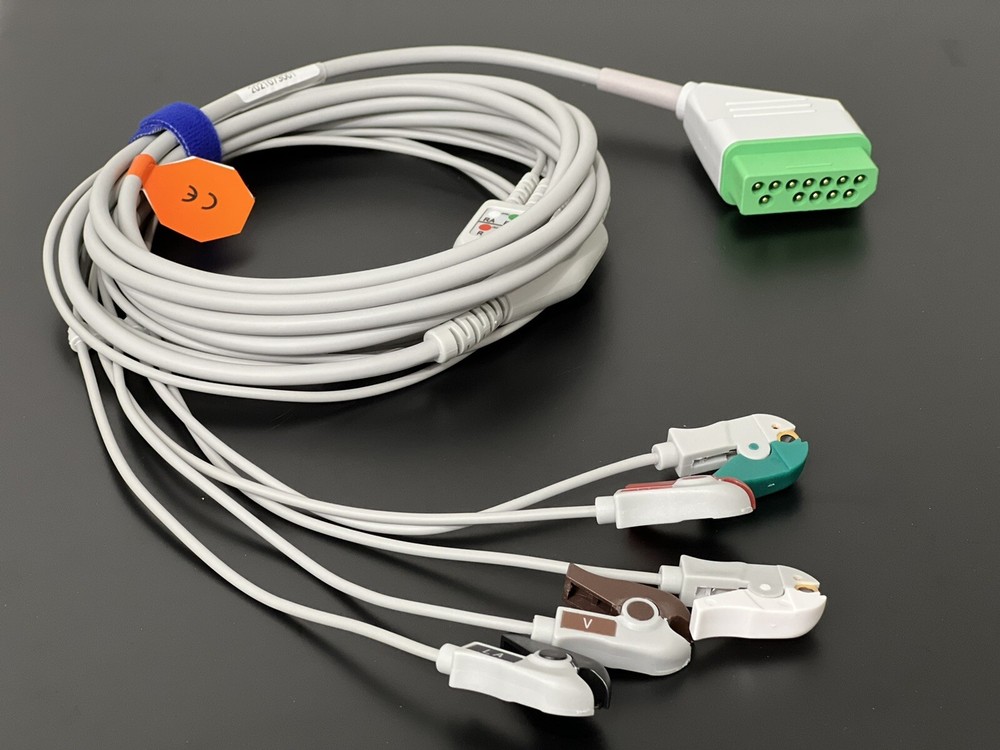 Nihon Kohden BSM Life Scope ECG Cable 5 Leads Grabber Compatible-Same Day Ship