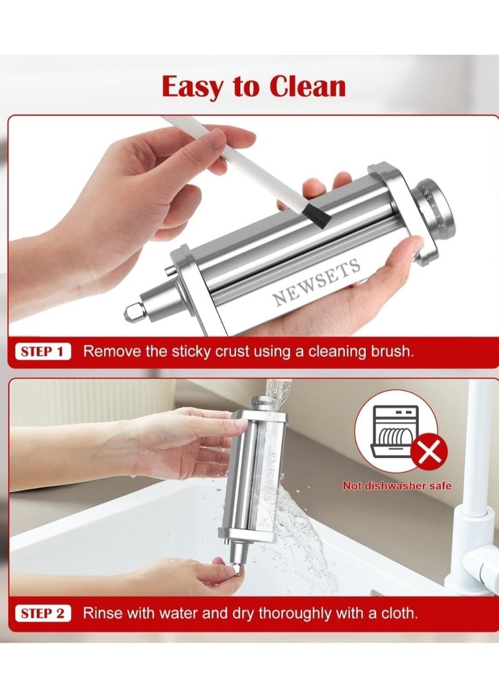 Pasta roller attachment for kitchen stand mixer