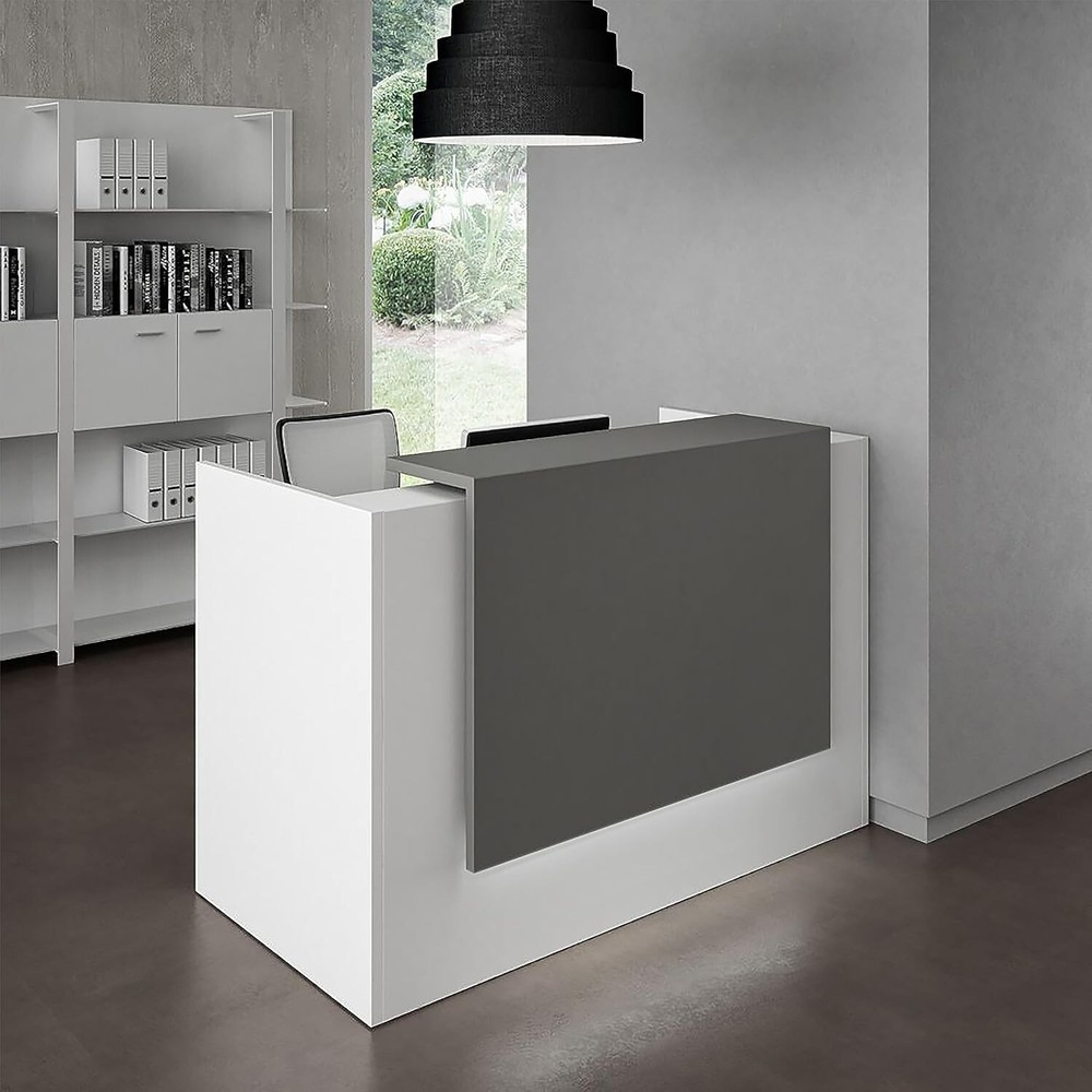 53" Modern Reception Desk, Transaction Counter Top Laminate Standing Front Table