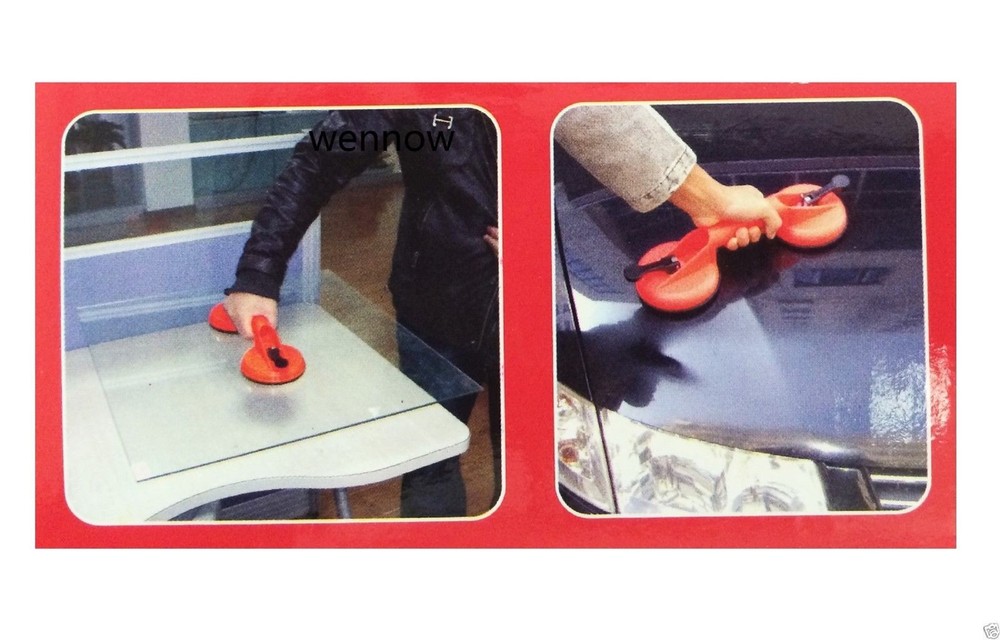 Double Suction Cup Dent Puller Glass Handle Repair Tool