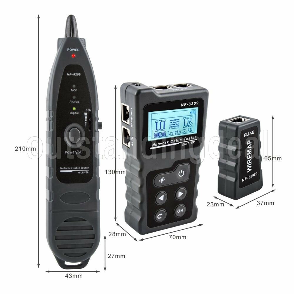 NF-8209 Cable Tracker Tester Network Cable Tester For CAT5 CAT6 Ethernet Cables-