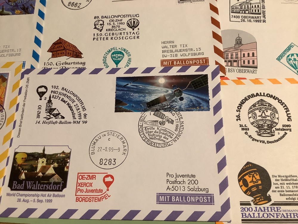United Nations Airship Balloon post covers 15 items Ref A1090