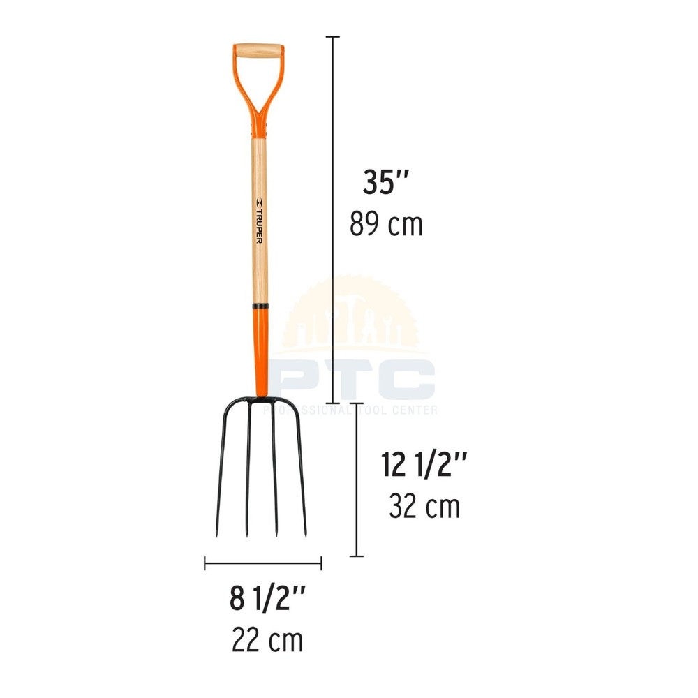 Truper BPJ-4C Straw pitchfork, 4 prongs, "Y" grip