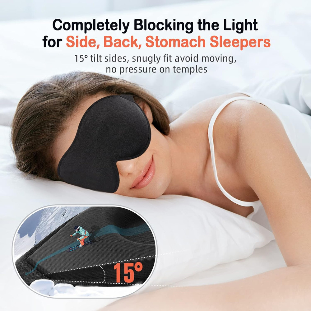 Sleep Mask for Side Sleeper Women Men, Eye Mask for Sleeping Light Blocking, 3D